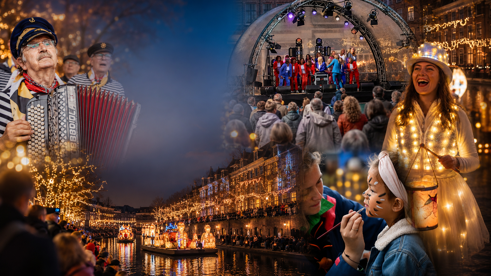 Feestelijke sfeer tijdens de Brandersfeesten in de binnenstad van Schiedam